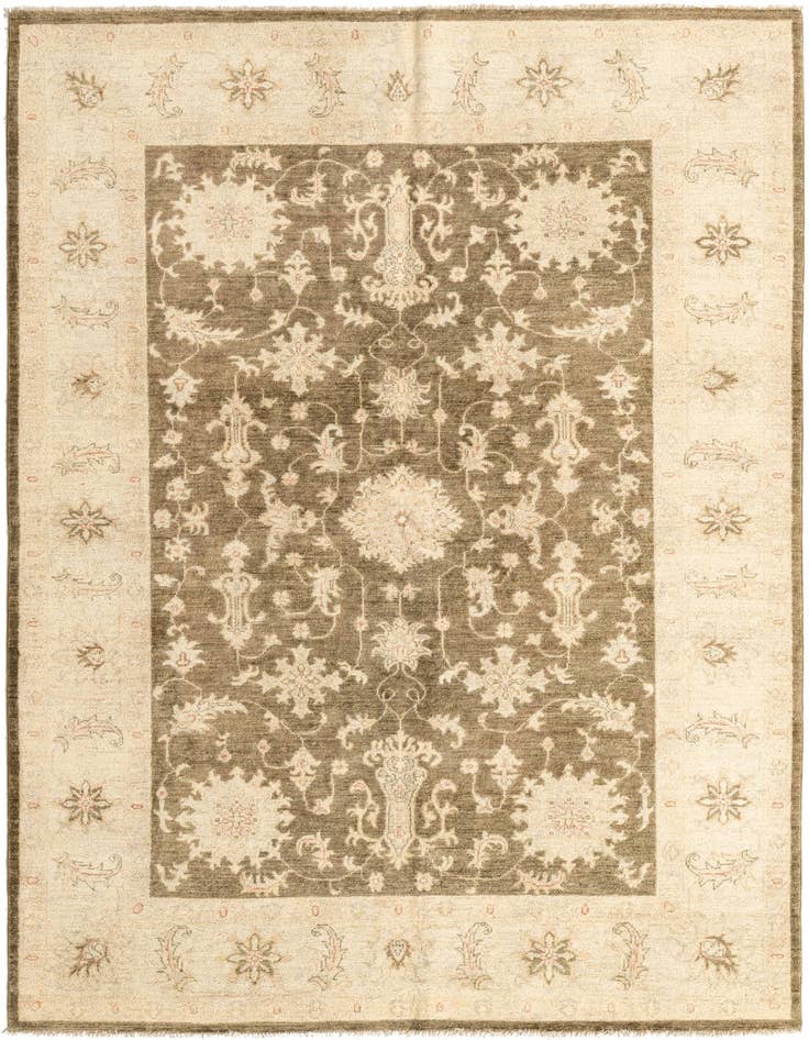 Detail image of 5' 6 x 8' Hand Knotted Peshawar Ziegler Oriental Rug