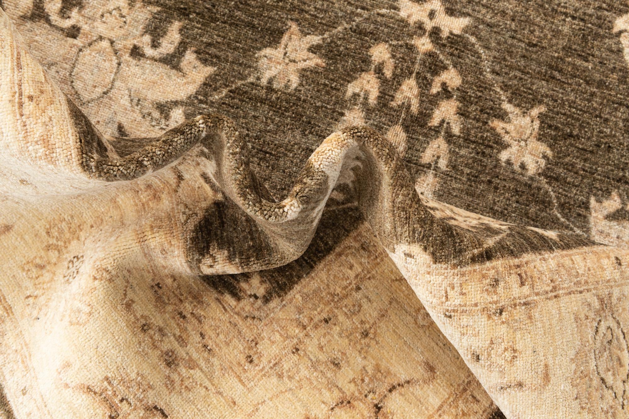 5' 5 x 8' 3 Hand Knotted Peshawar Ziegler Oriental Rug