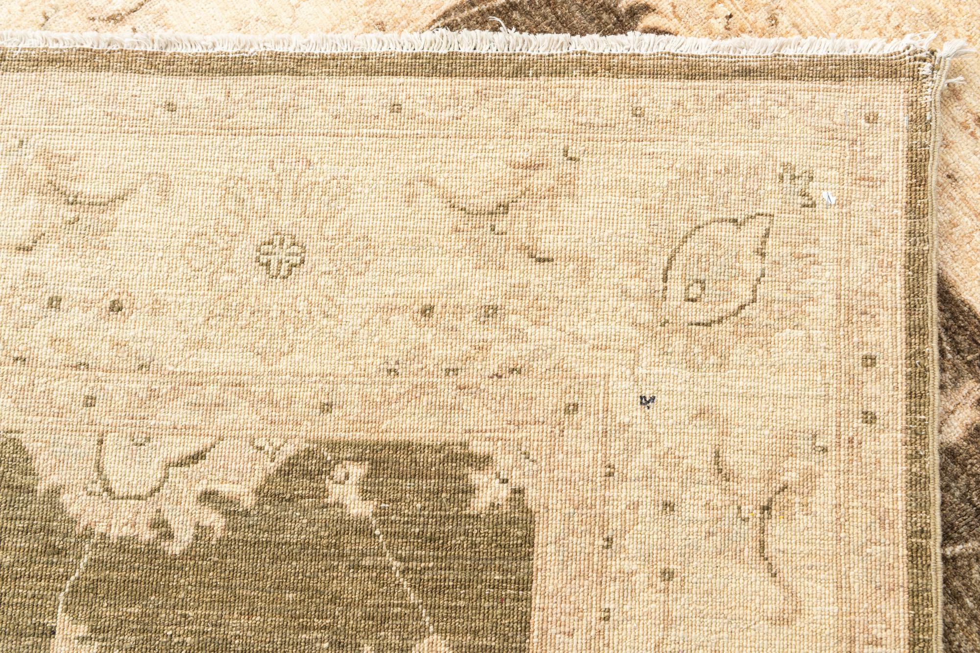 5' 5 x 8' 3 Hand Knotted Peshawar Ziegler Oriental Rug