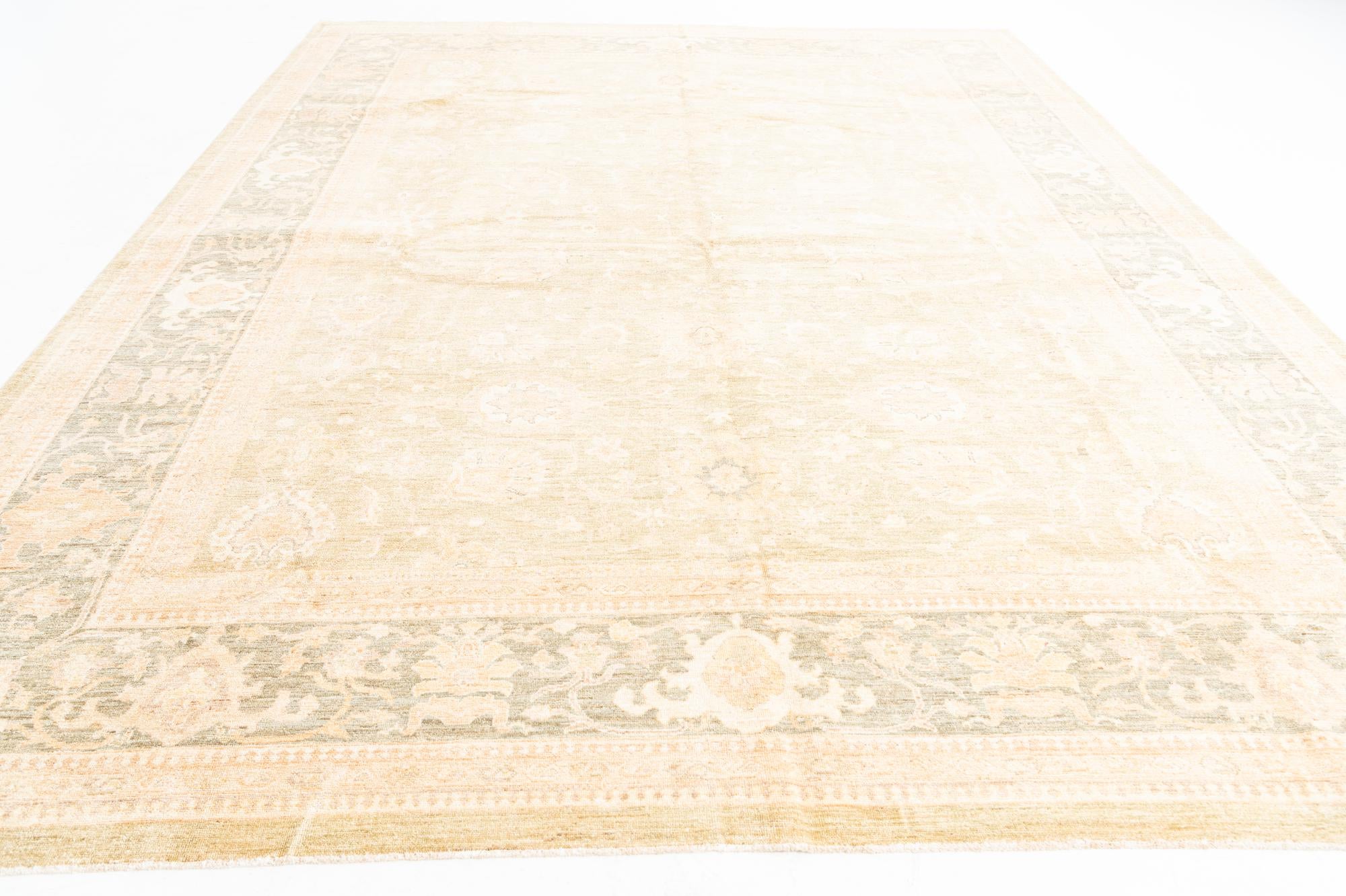10' x 13' Hand Knotted Peshawar Ziegler Oriental Rug