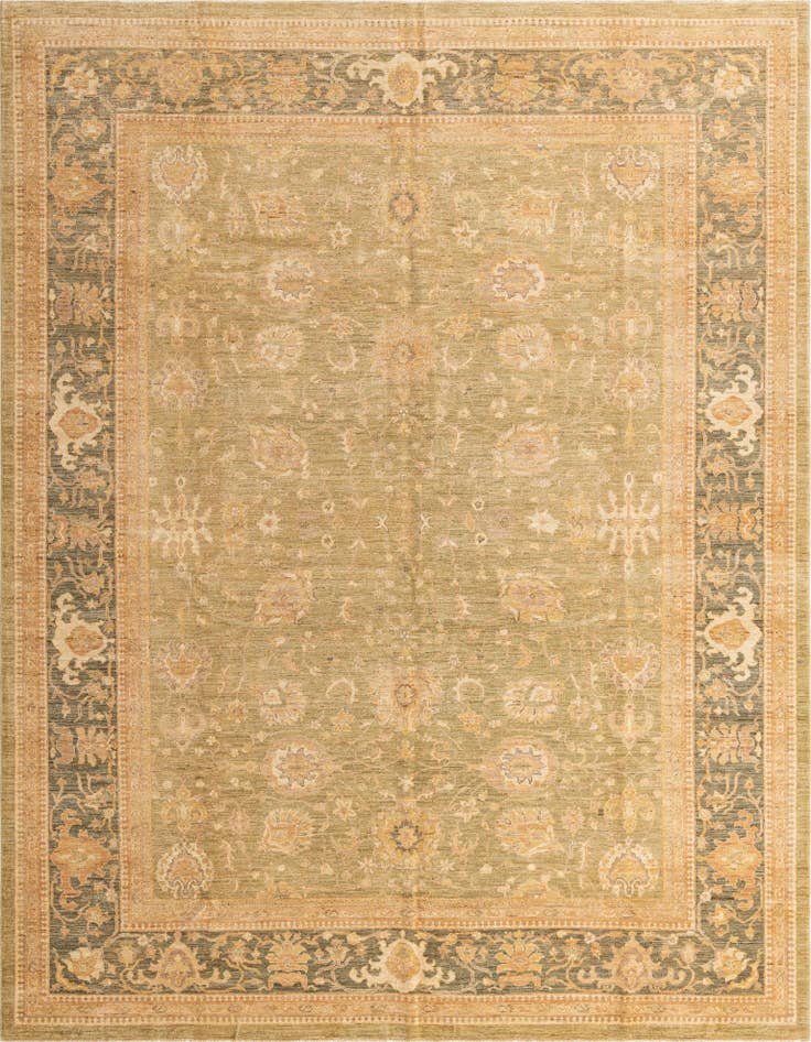 Detail image of 10' x 13' Hand Knotted Peshawar Ziegler Oriental Rug