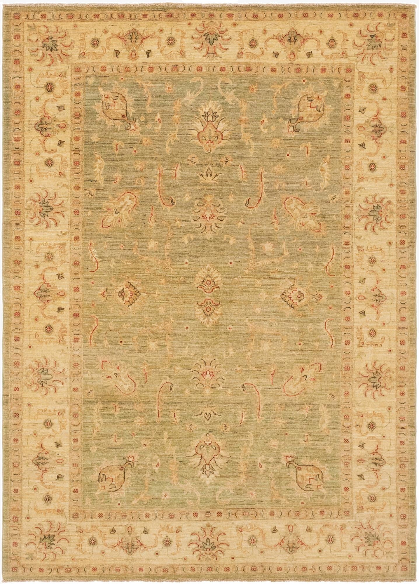 5' 7 x 7' 10  Hand Knotted Peshawar Ziegler Rug