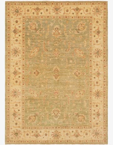5' 7 x 7' 10 Hand Knotted Peshawar Ziegler Rug