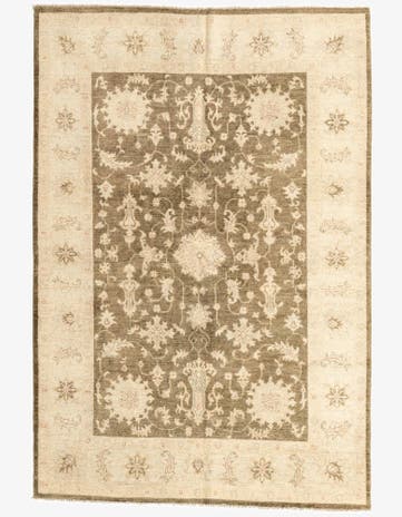 5' 6 x 8' Hand Knotted Peshawar Ziegler Oriental Rug