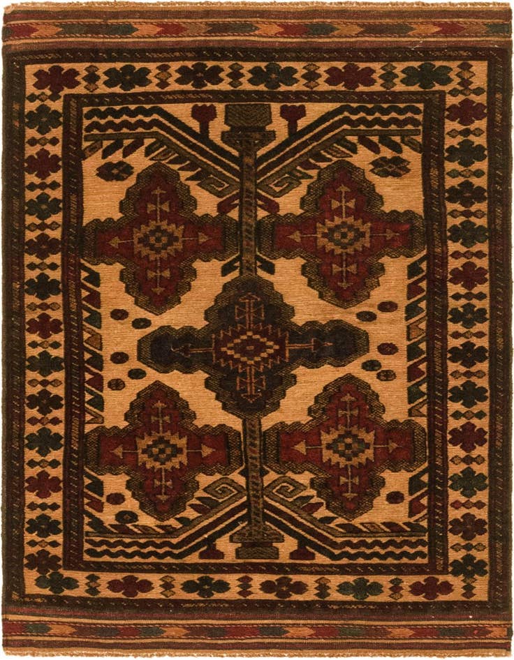 Detail image of 2' 8 x 4' 5 Hand Knotted Sumak Wool Rug