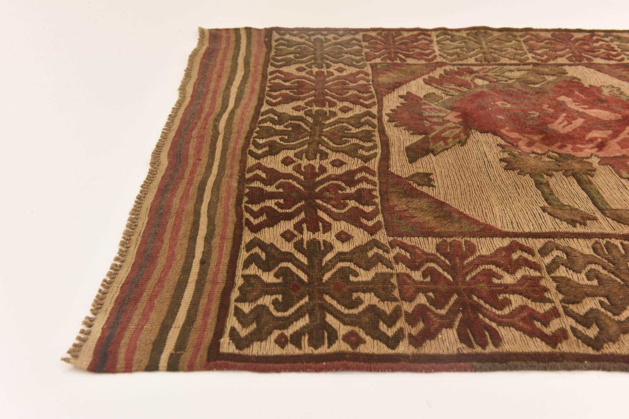 3' 10 x 6' 1 Hand Knotted Sumak Wool Rug