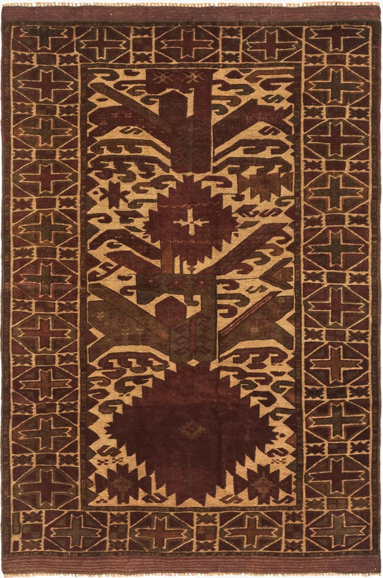 3' 10 x 6'  Hand Knotted Sumak Wool Rug