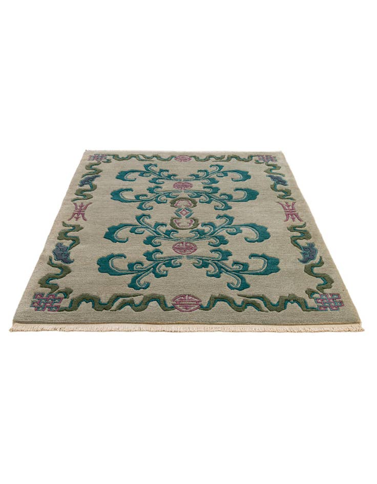 Detail image of 4' 2 x 6' Hand Knotted Tibet Wool Rug