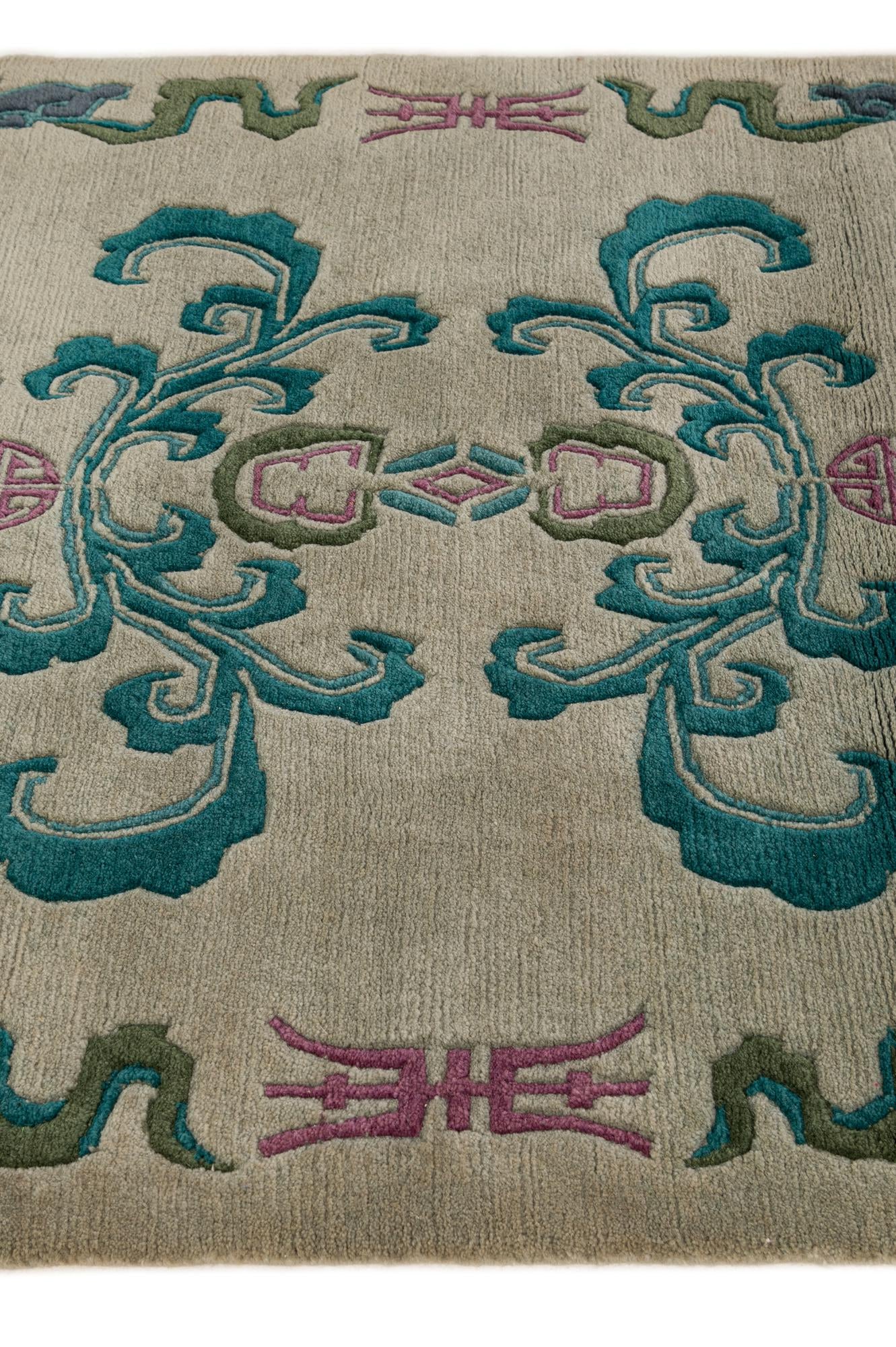 4' 2 x 6' Hand Knotted Tibet Wool Rug