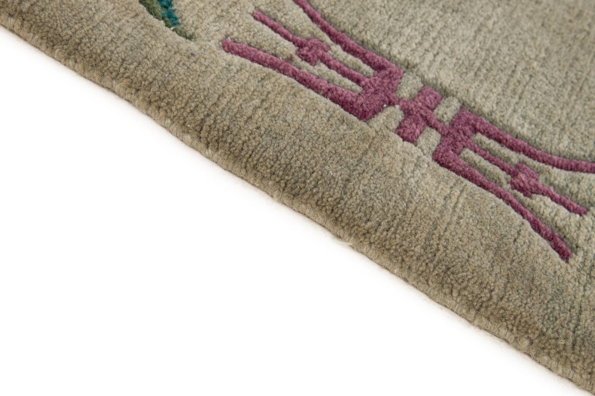 4' 2 x 6' Hand Knotted Tibet Wool Rug