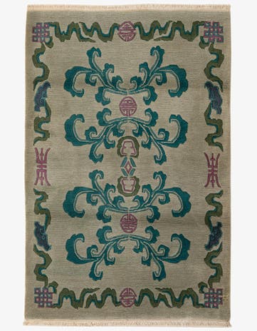 4' 2 x 6' Hand Knotted Tibet Wool Rug