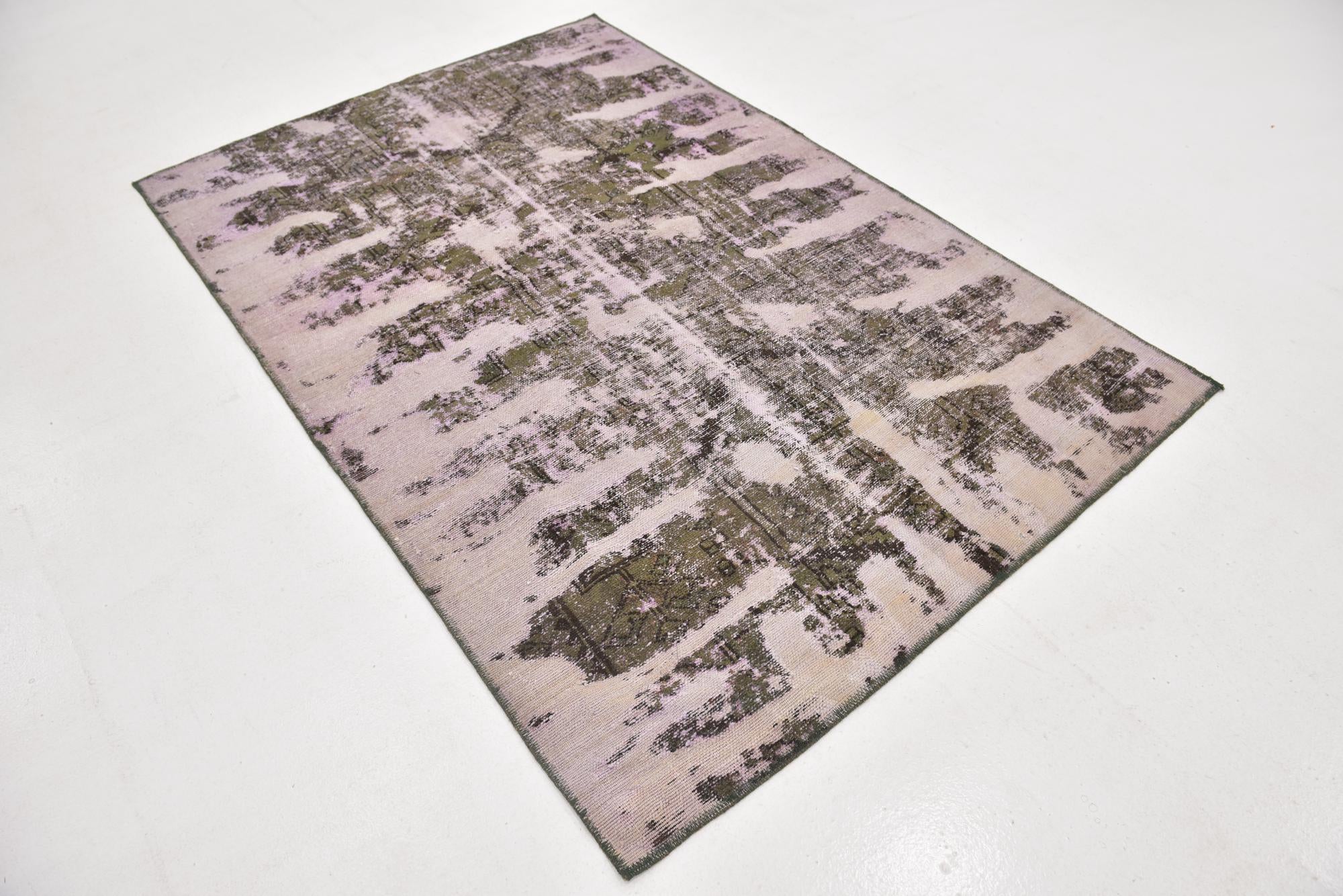 4' 9 x 7' 2 Hand Knotted Ultra Vintage Persian Wool Rug