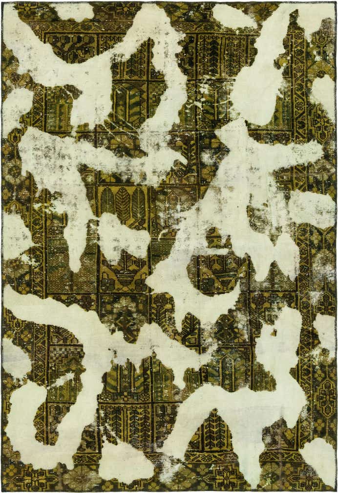 6' x 8' 9 Hand Knotted Ultra Vintage Persian Wool Rug