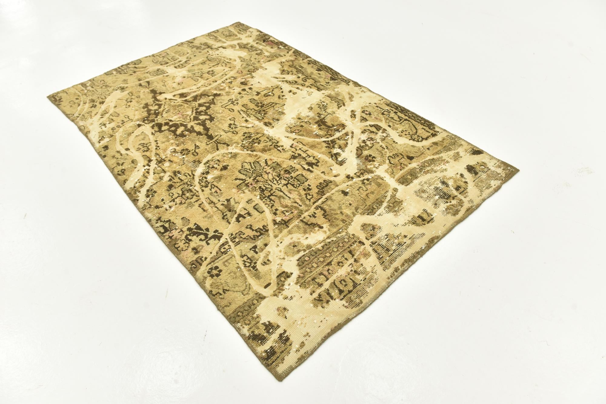 5' 3 x 6' 8 Hand Knotted Ultra Vintage Persian Wool Rug