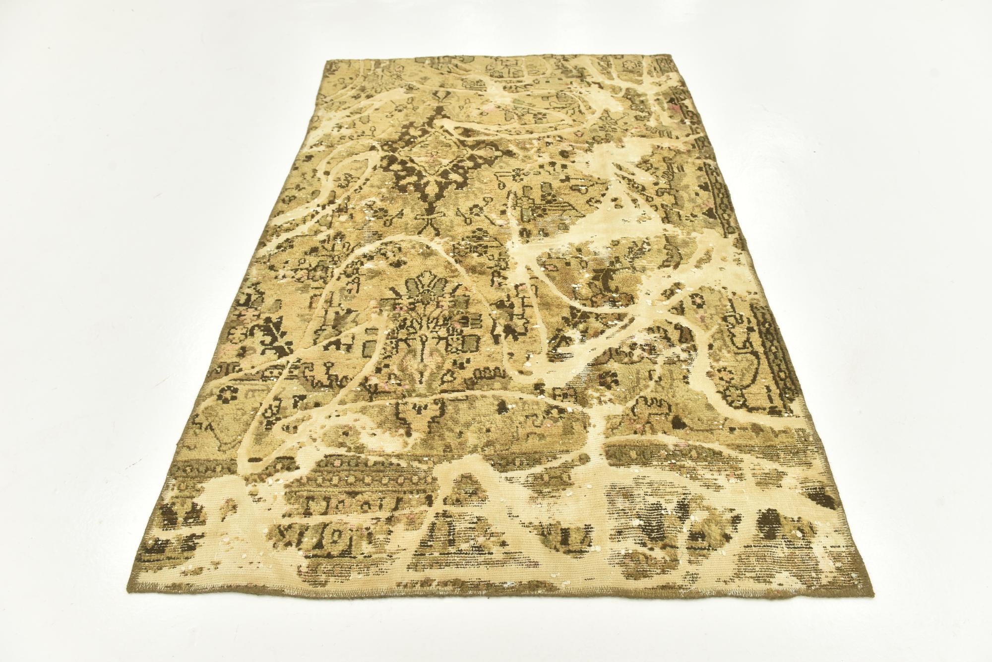 5' 3 x 6' 8 Hand Knotted Ultra Vintage Persian Wool Rug