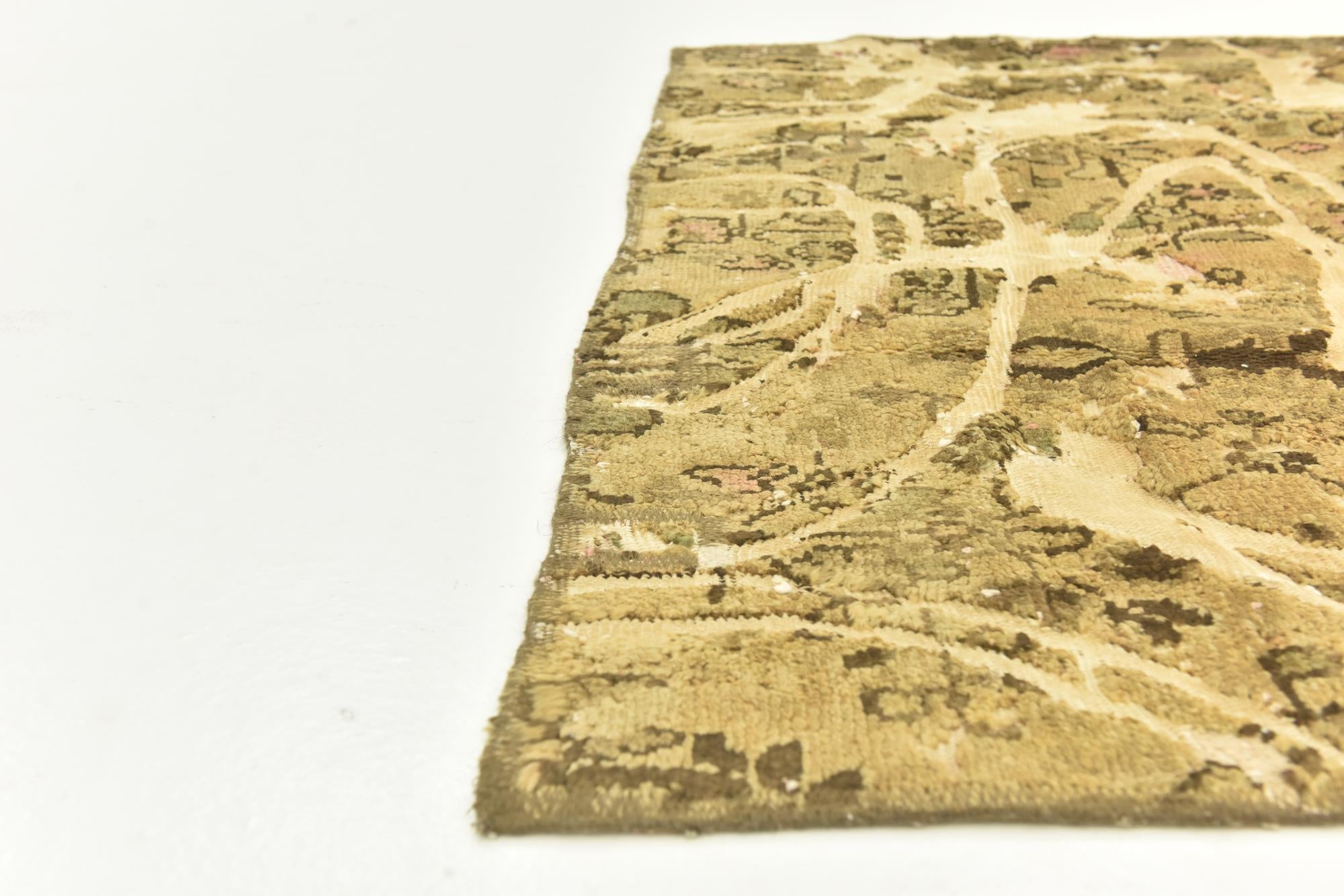 5' 3 x 6' 8 Hand Knotted Ultra Vintage Persian Wool Rug