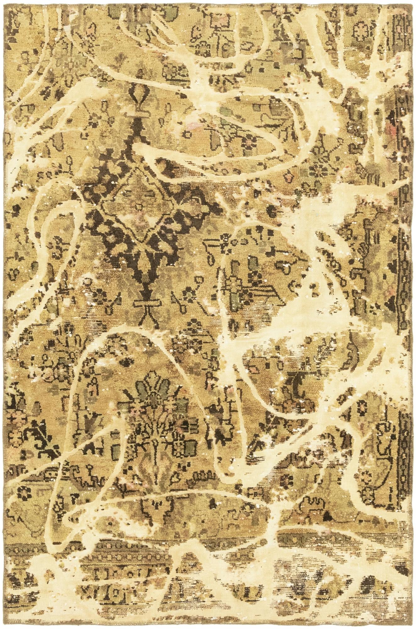 5' 3 x 6' 8 Hand Knotted Ultra Vintage Persian Wool Rug