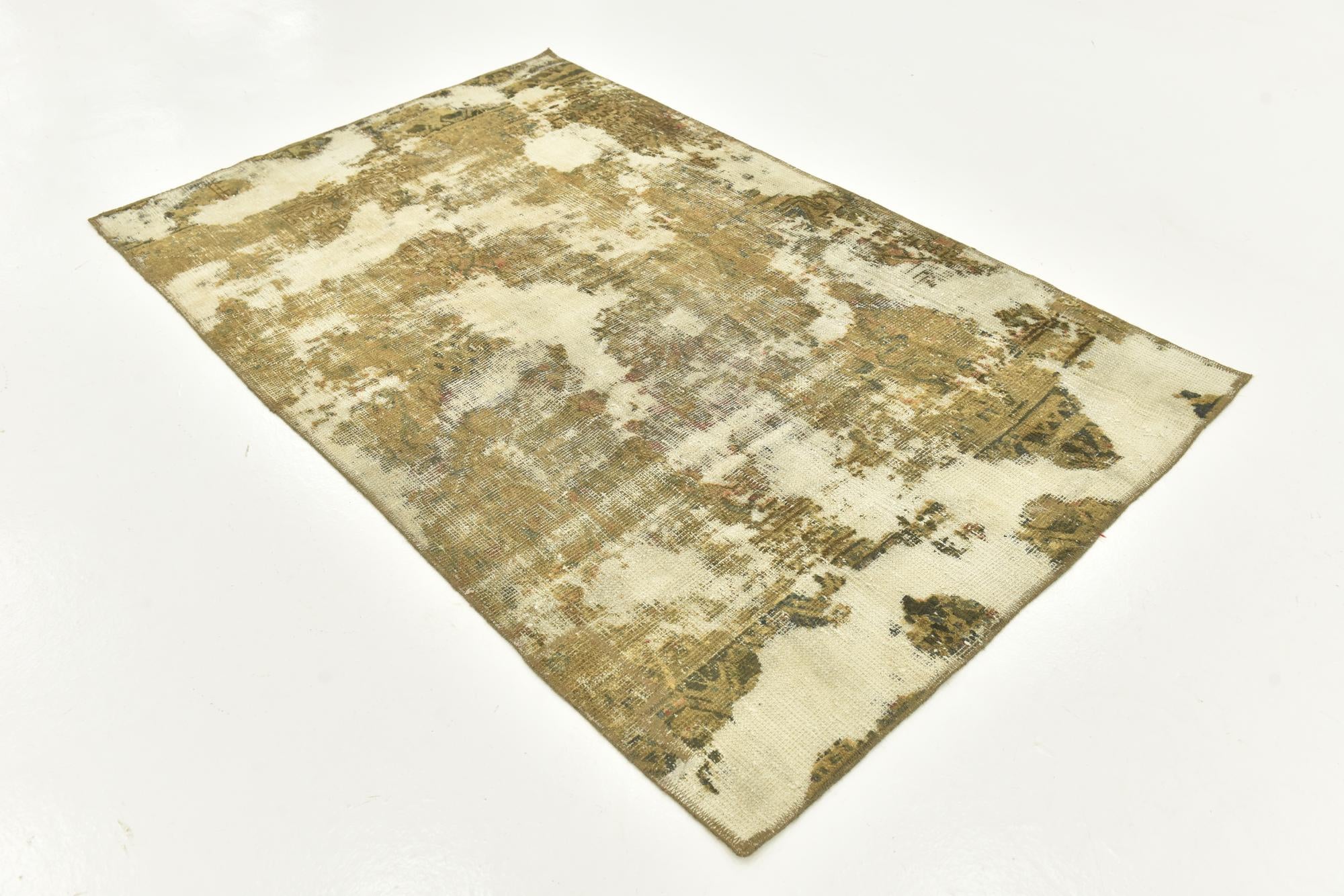 4' 3 x 6' 10 Hand Knotted Ultra Vintage Persian Wool Rug