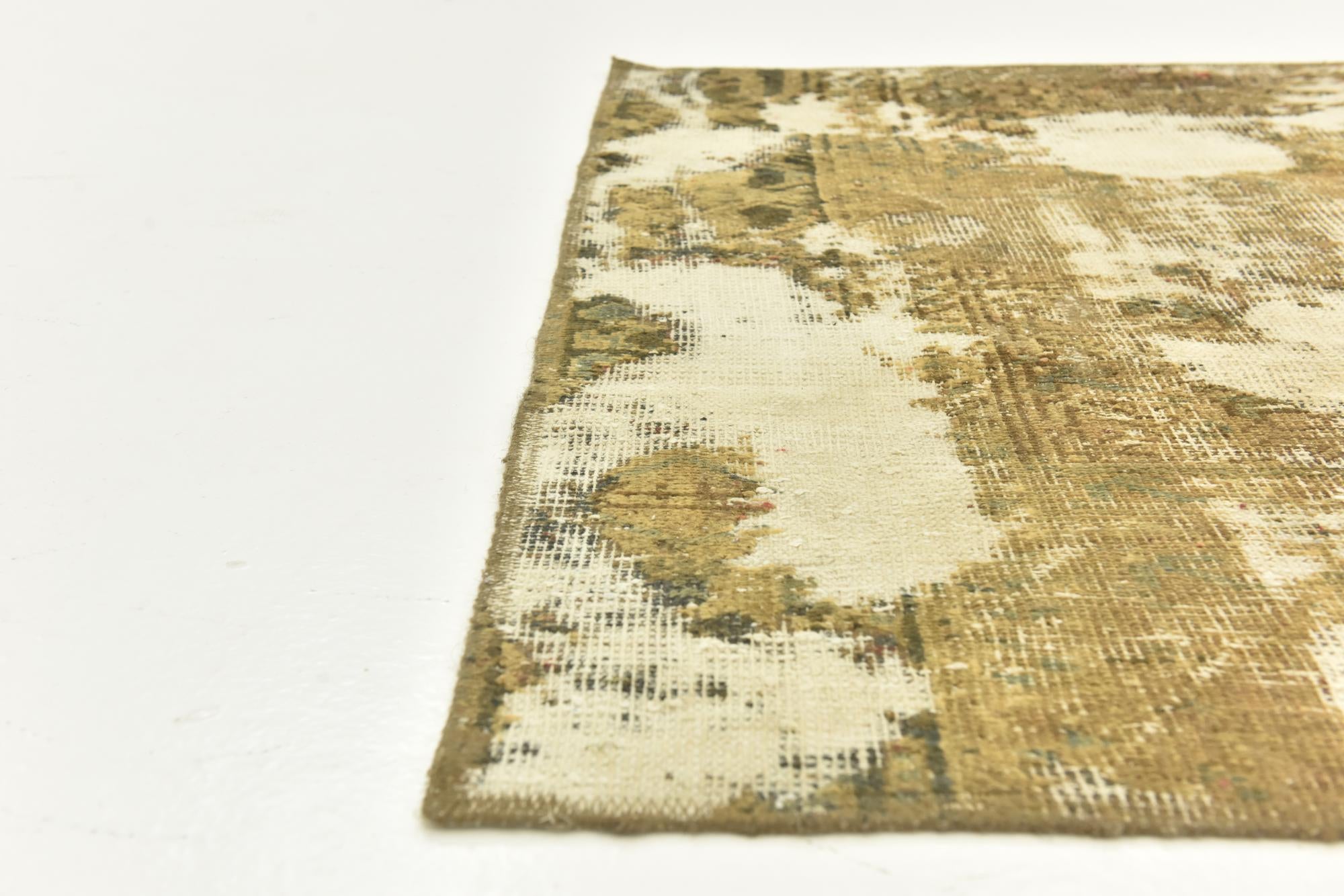 4' 3 x 6' 10 Hand Knotted Ultra Vintage Persian Wool Rug