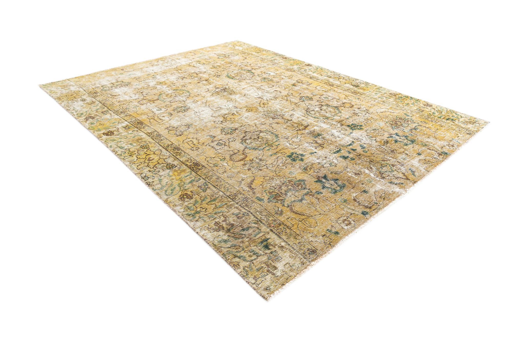 6' 7 x 8' 3 Hand Knotted Ultra Vintage Persian Wool Rug
