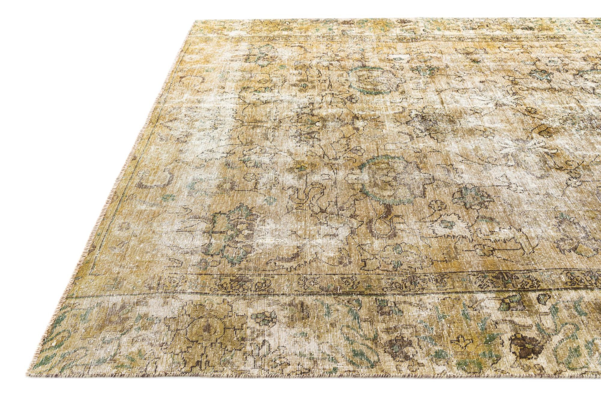 6' 7 x 8' 3 Hand Knotted Ultra Vintage Persian Wool Rug