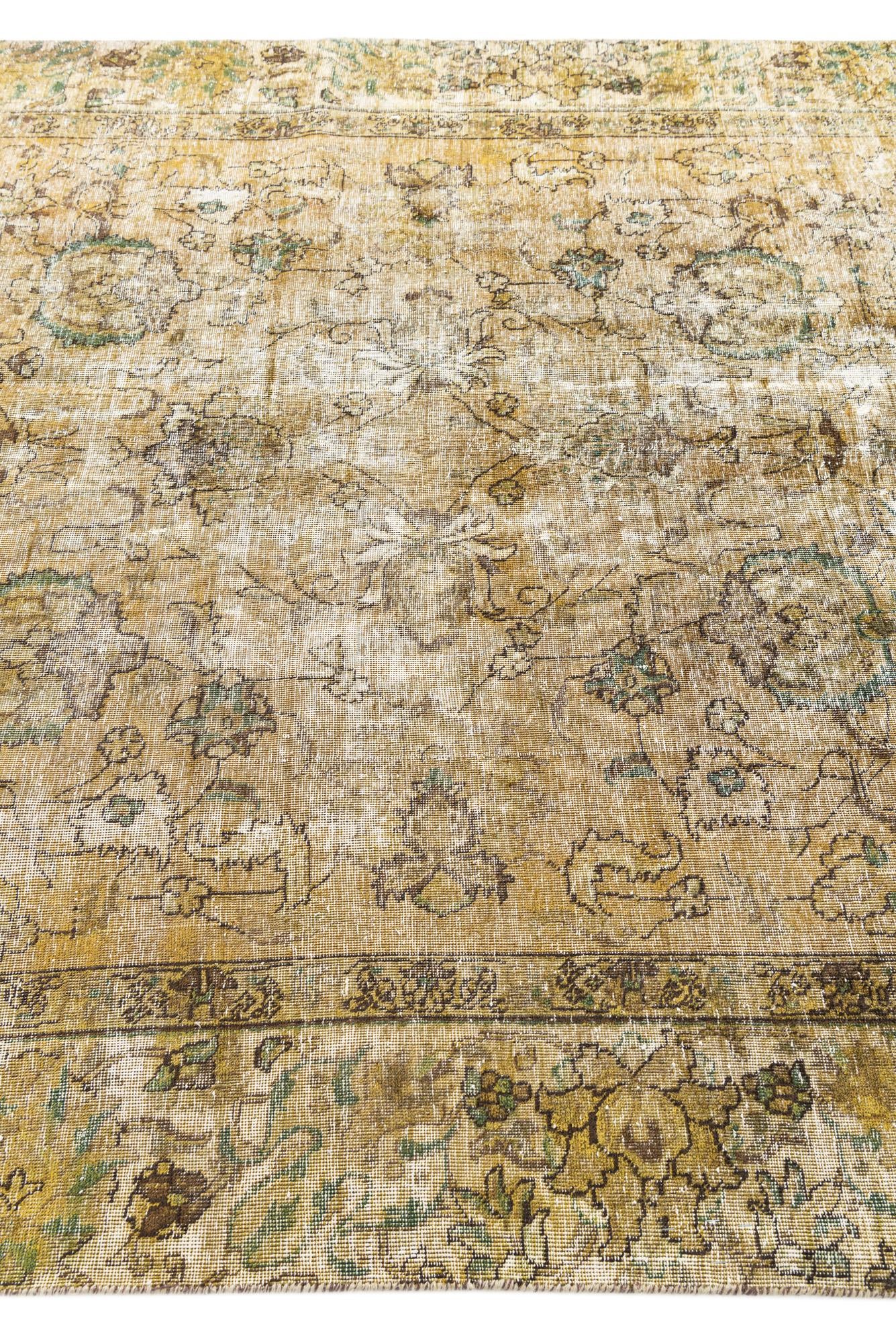 6' 7 x 8' 3 Hand Knotted Ultra Vintage Persian Wool Rug