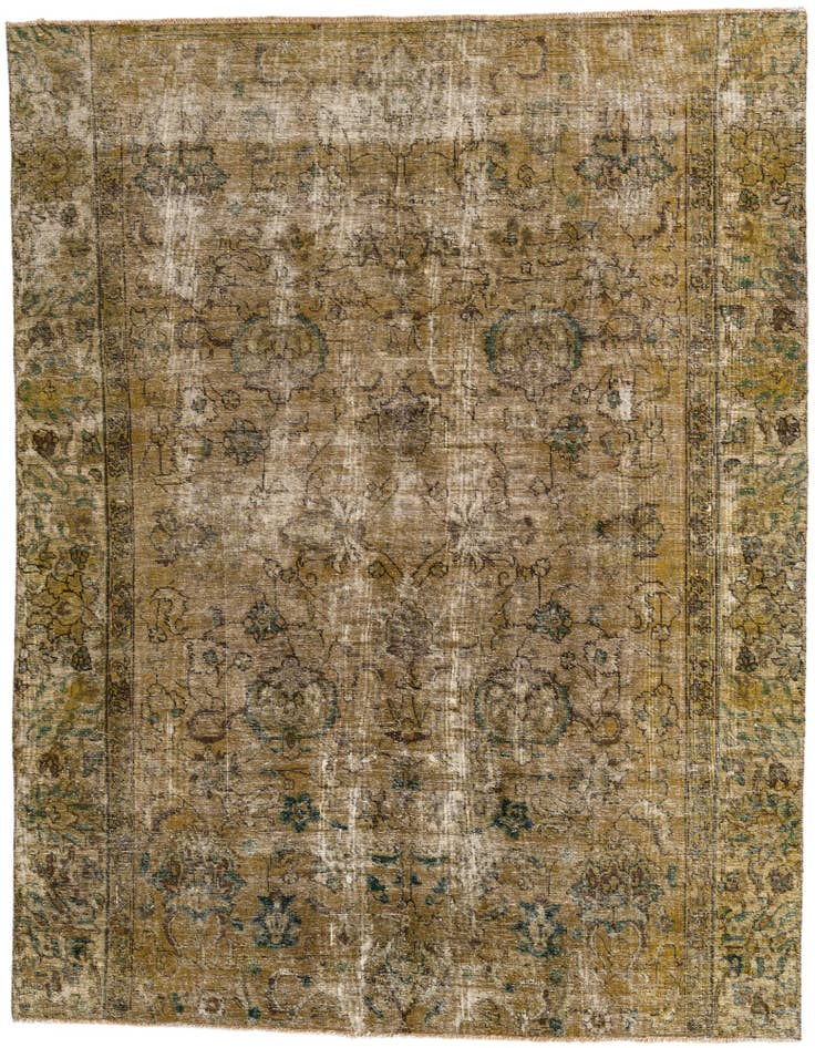 Detail image of 6' 7 x 8' 3 Hand Knotted Ultra Vintage Persian Wool Rug