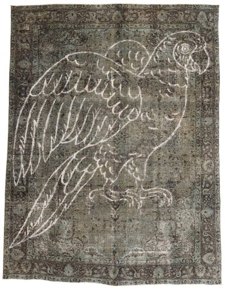 Detail image of 8' 1 x 11' Hand Knotted Ultra Vintage Persian Wool Rug