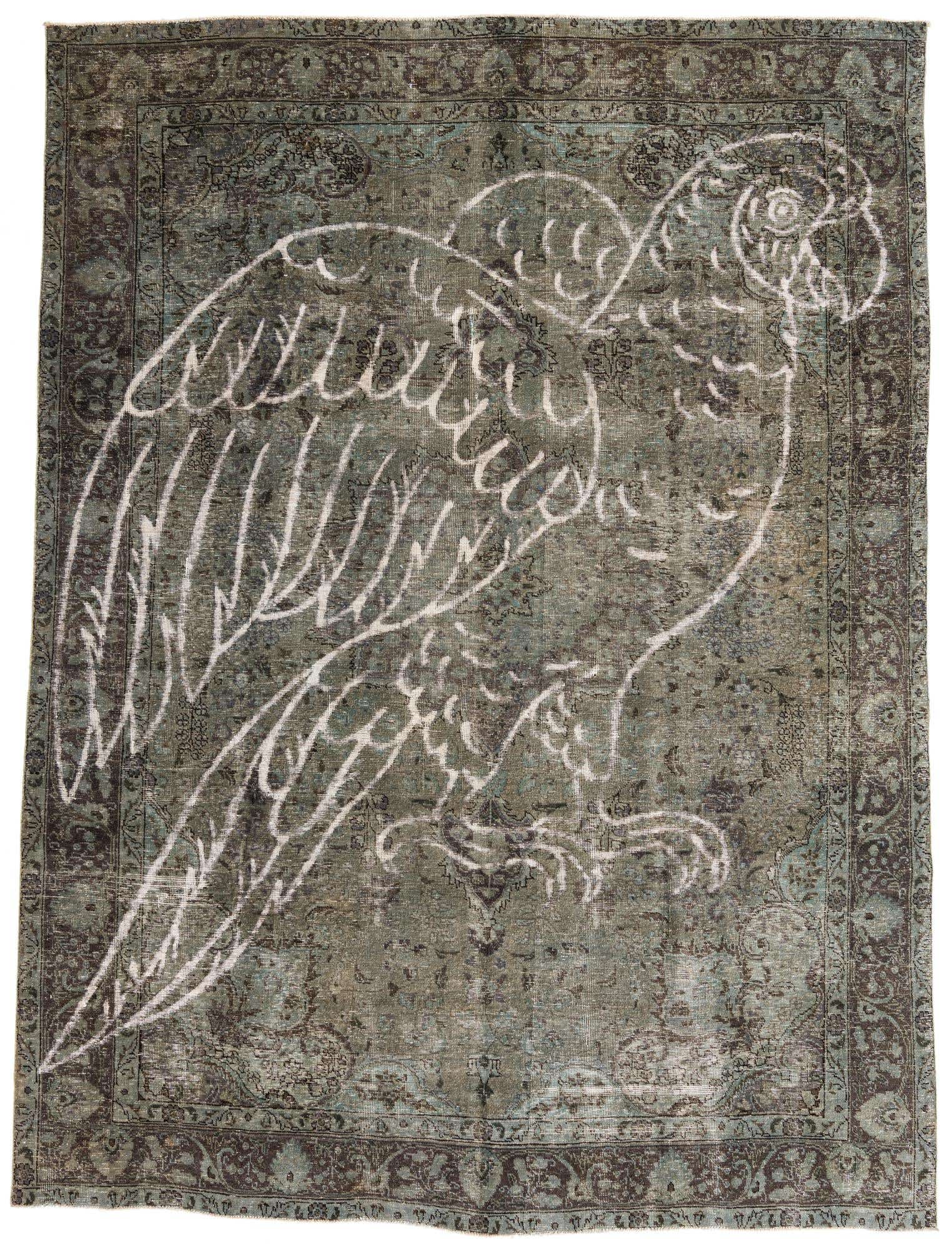 8' 1 x 11' Hand Knotted Ultra Vintage Persian Wool Rug