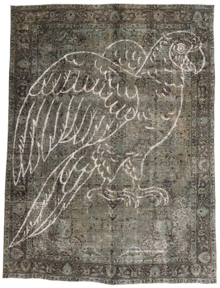 Detail image of 8' 1 x 11' Hand Knotted Ultra Vintage Persian Wool Rug