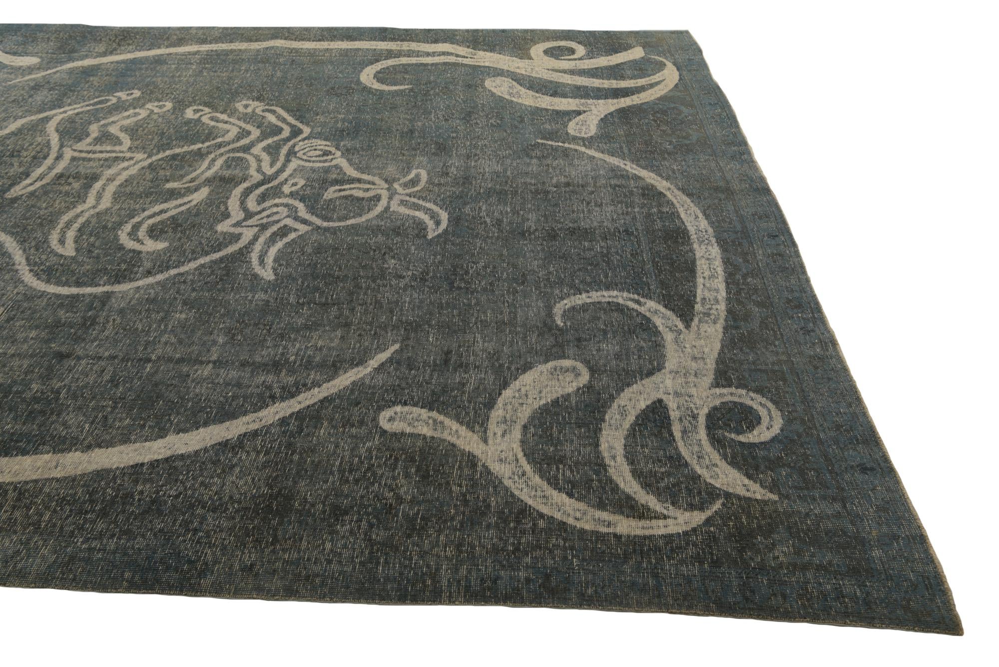 9' 5 x 12' 6 Hand Knotted Ultra Vintage Persian Wool Rug