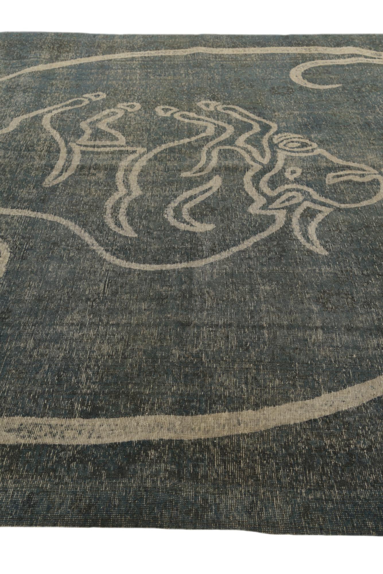 9' 5 x 12' 6 Hand Knotted Ultra Vintage Persian Wool Rug
