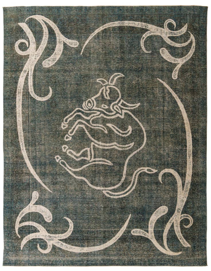 Detail image of 9' 5 x 12' 6 Hand Knotted Ultra Vintage Persian Wool Rug