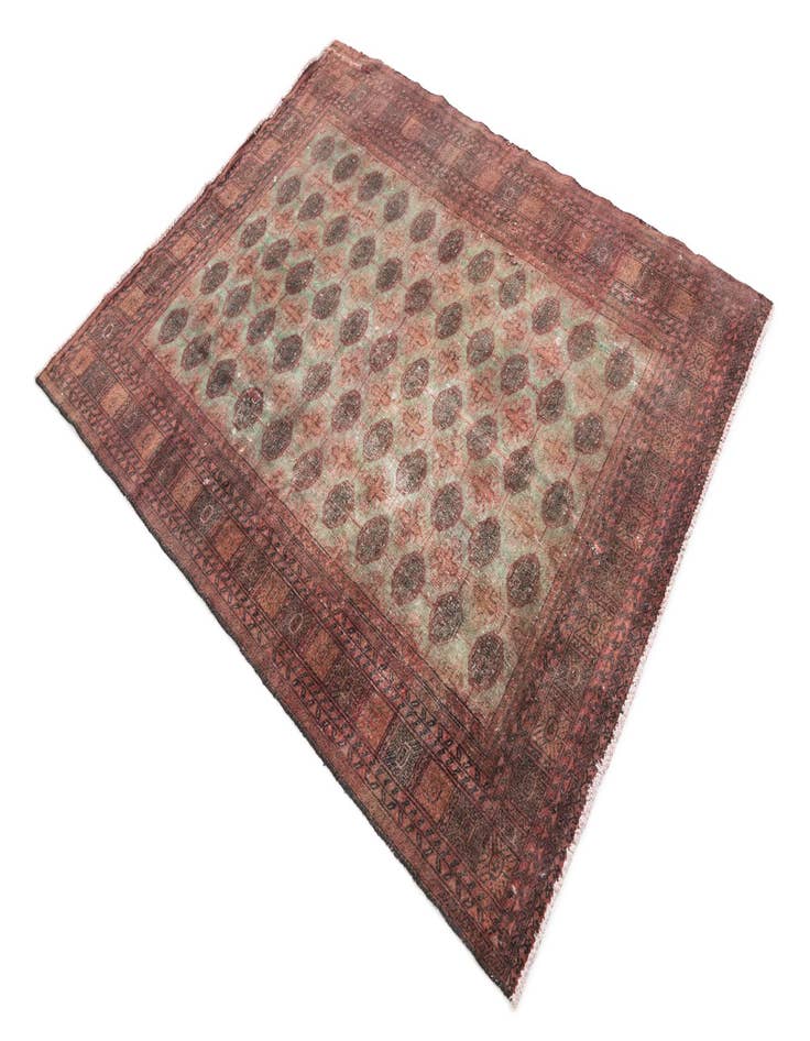 Detail image of 4' 3 x 5' 5  Hand Knotted Ultra Vintage Persian Wool Rug