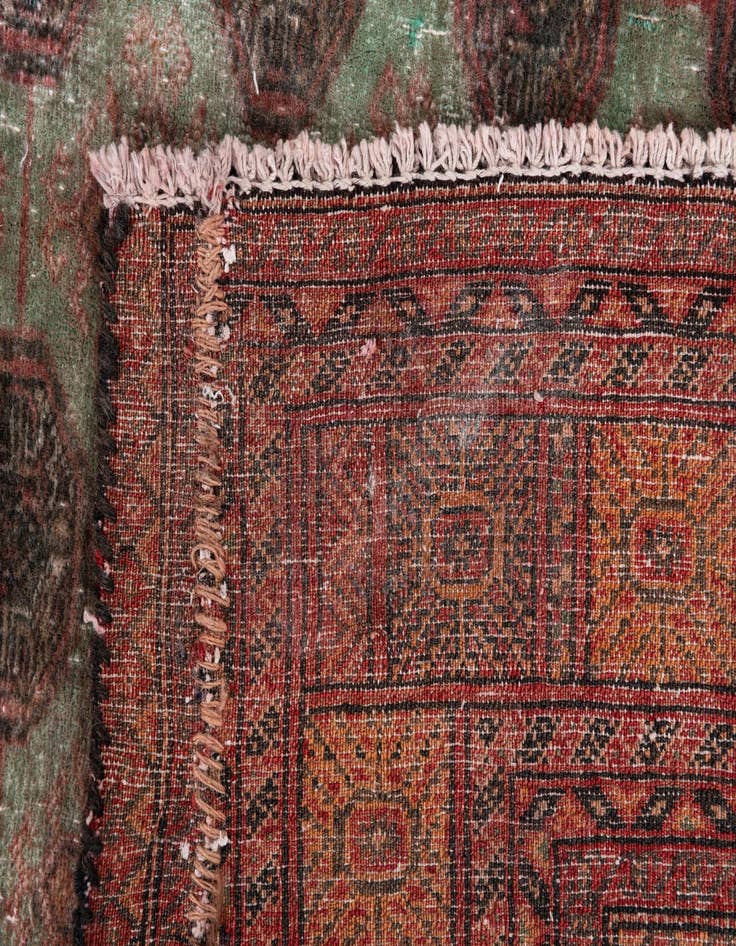 Detail image of 4' 3 x 5' 5  Hand Knotted Ultra Vintage Persian Wool Rug