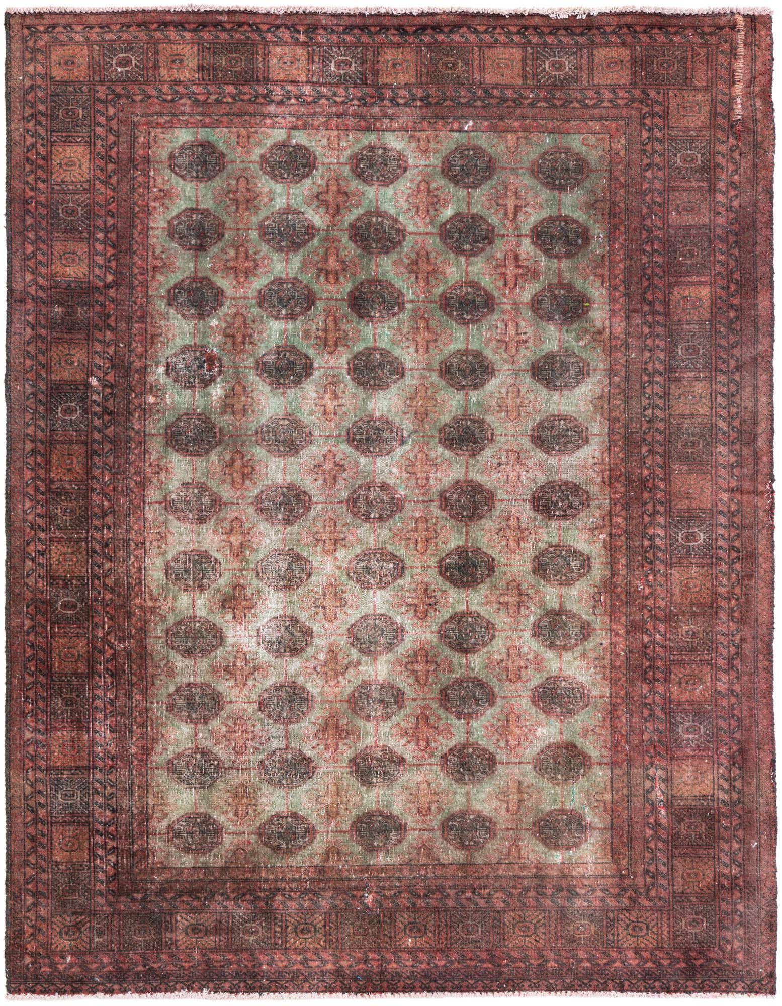 Primary image 4' 3 x 5' 5  Hand Knotted Ultra Vintage Persian Wool Rug