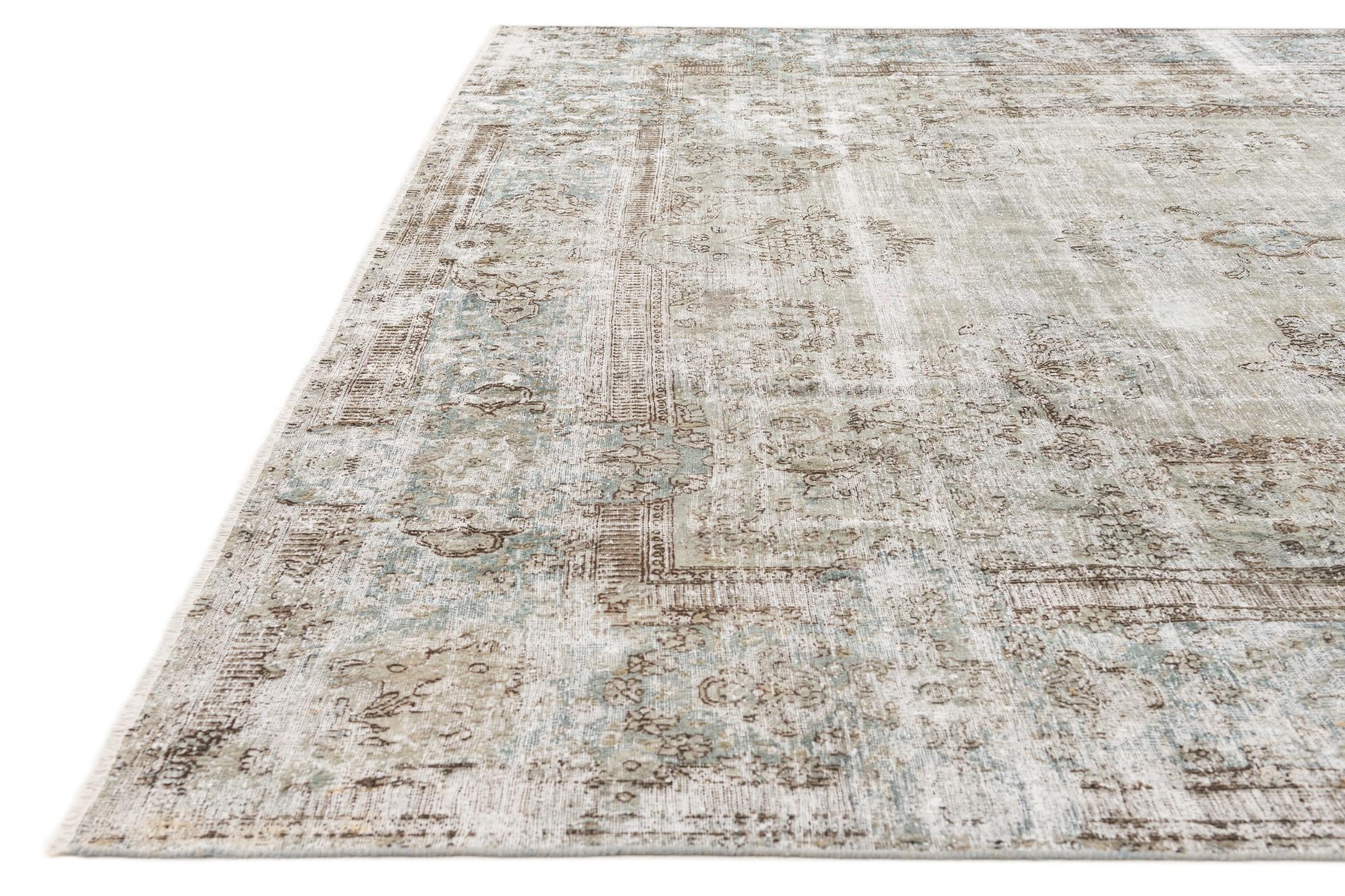 8' 7 x 13' 3 Hand Knotted Ultra Vintage Persian Wool Rug