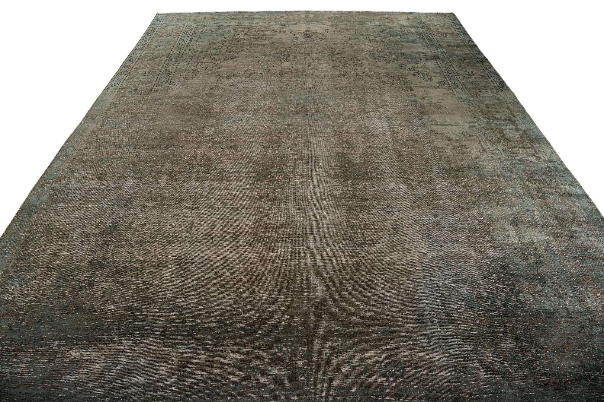 9' 4 x 12' 5 Hand Knotted Ultra Vintage Persian Wool Rug