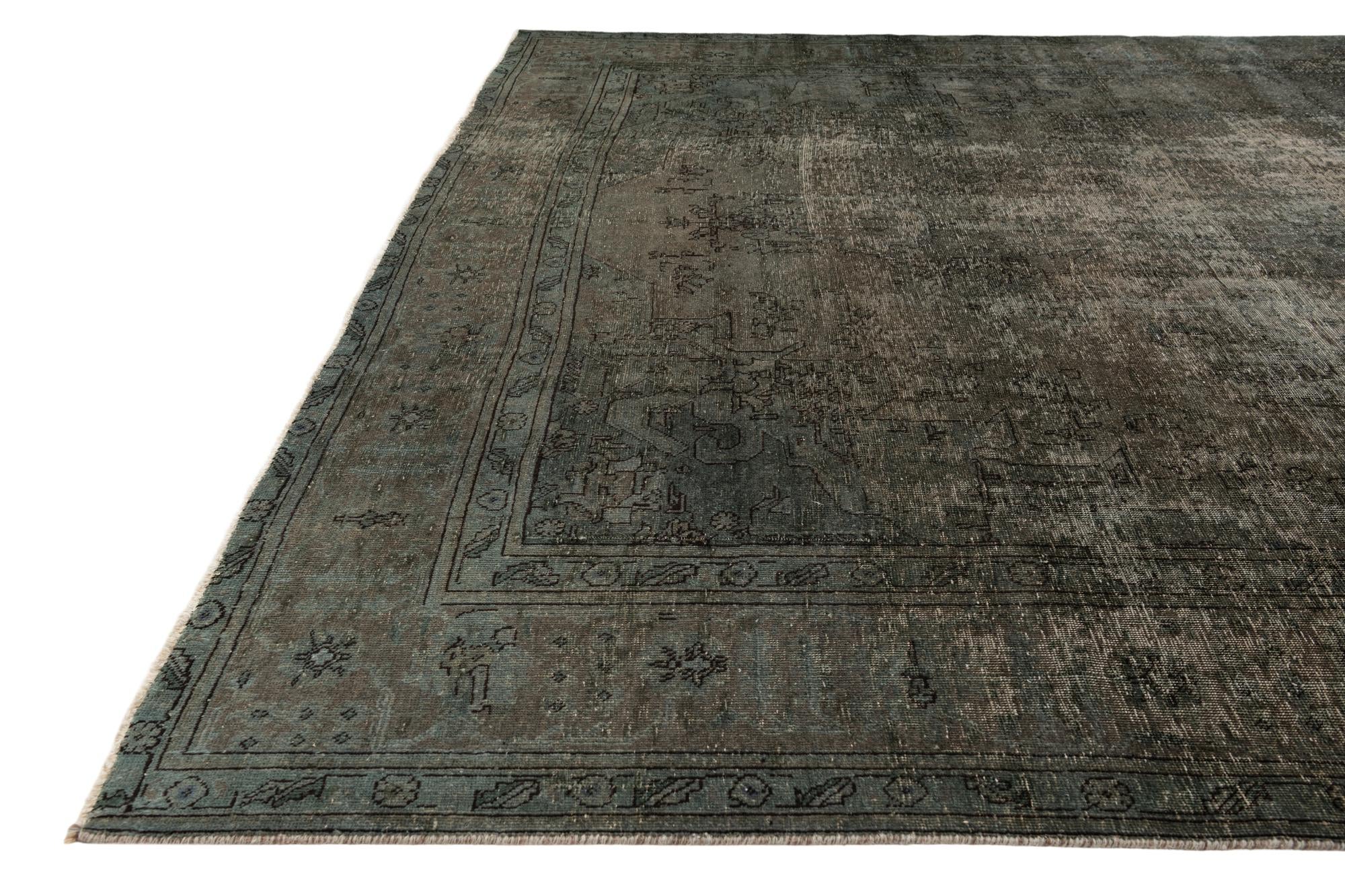 9' 4 x 12' 5 Hand Knotted Ultra Vintage Persian Wool Rug