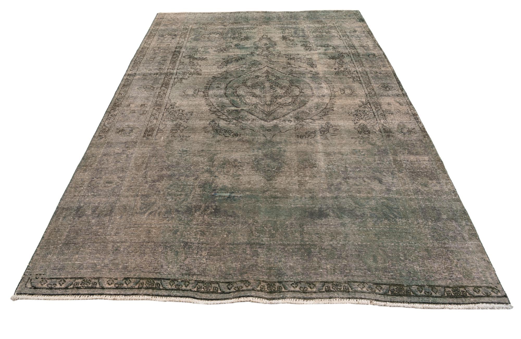 6' 5 x 9' 5 Hand Knotted Ultra Vintage Persian Wool Rug