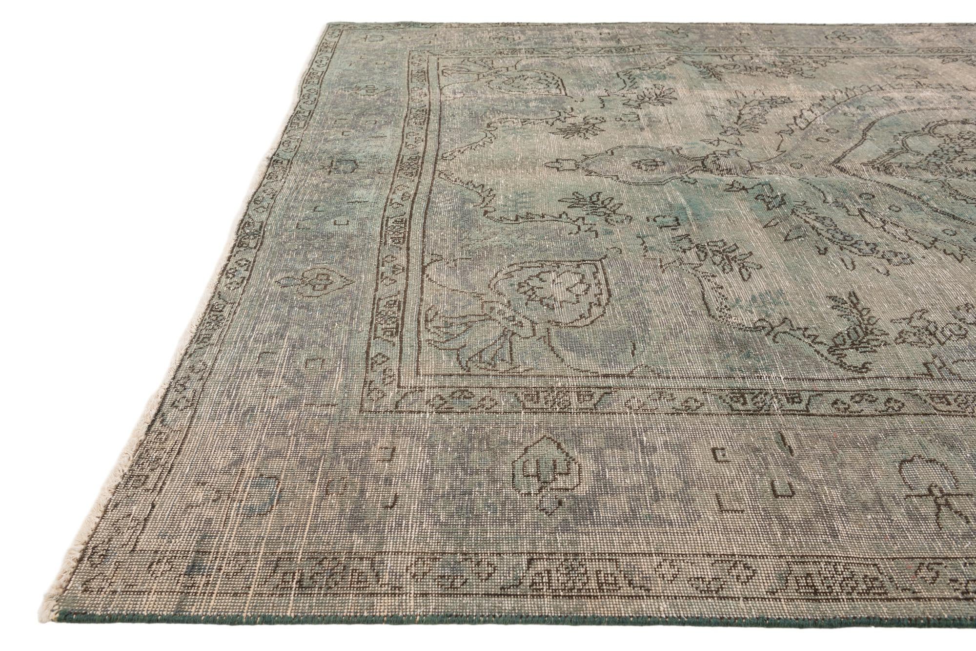 6' 5 x 9' 5 Hand Knotted Ultra Vintage Persian Wool Rug