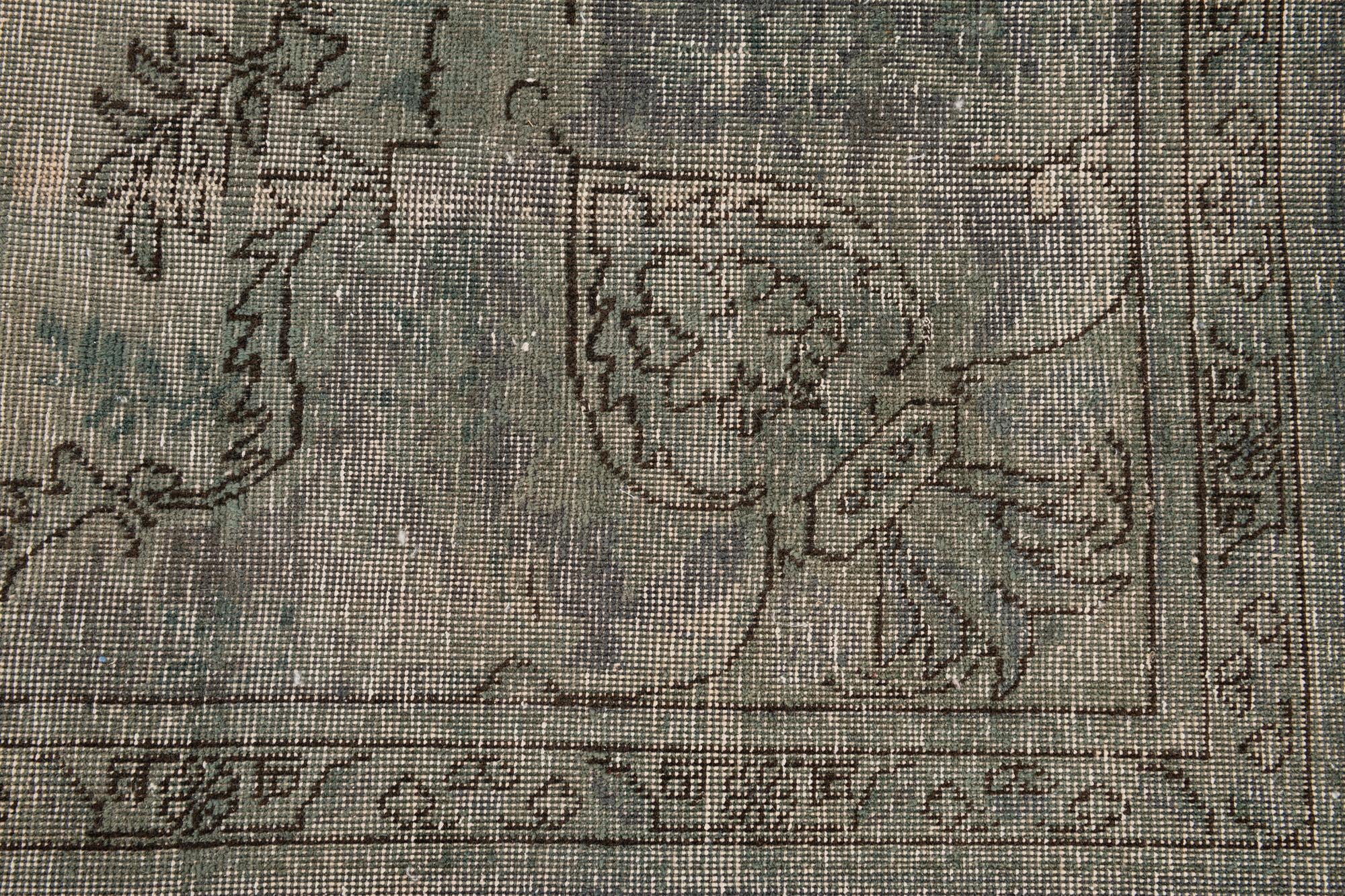 6' 5 x 9' 5 Hand Knotted Ultra Vintage Persian Wool Rug
