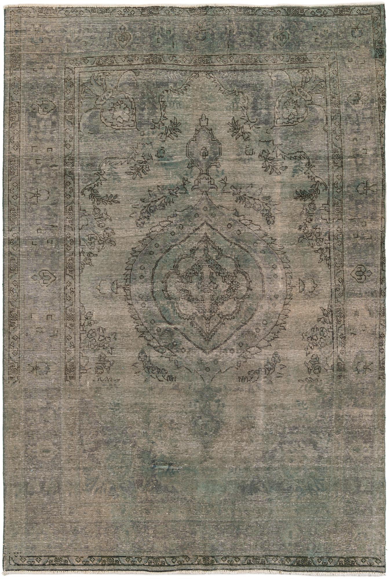 6' 5 x 9' 5 Hand Knotted Ultra Vintage Persian Wool Rug