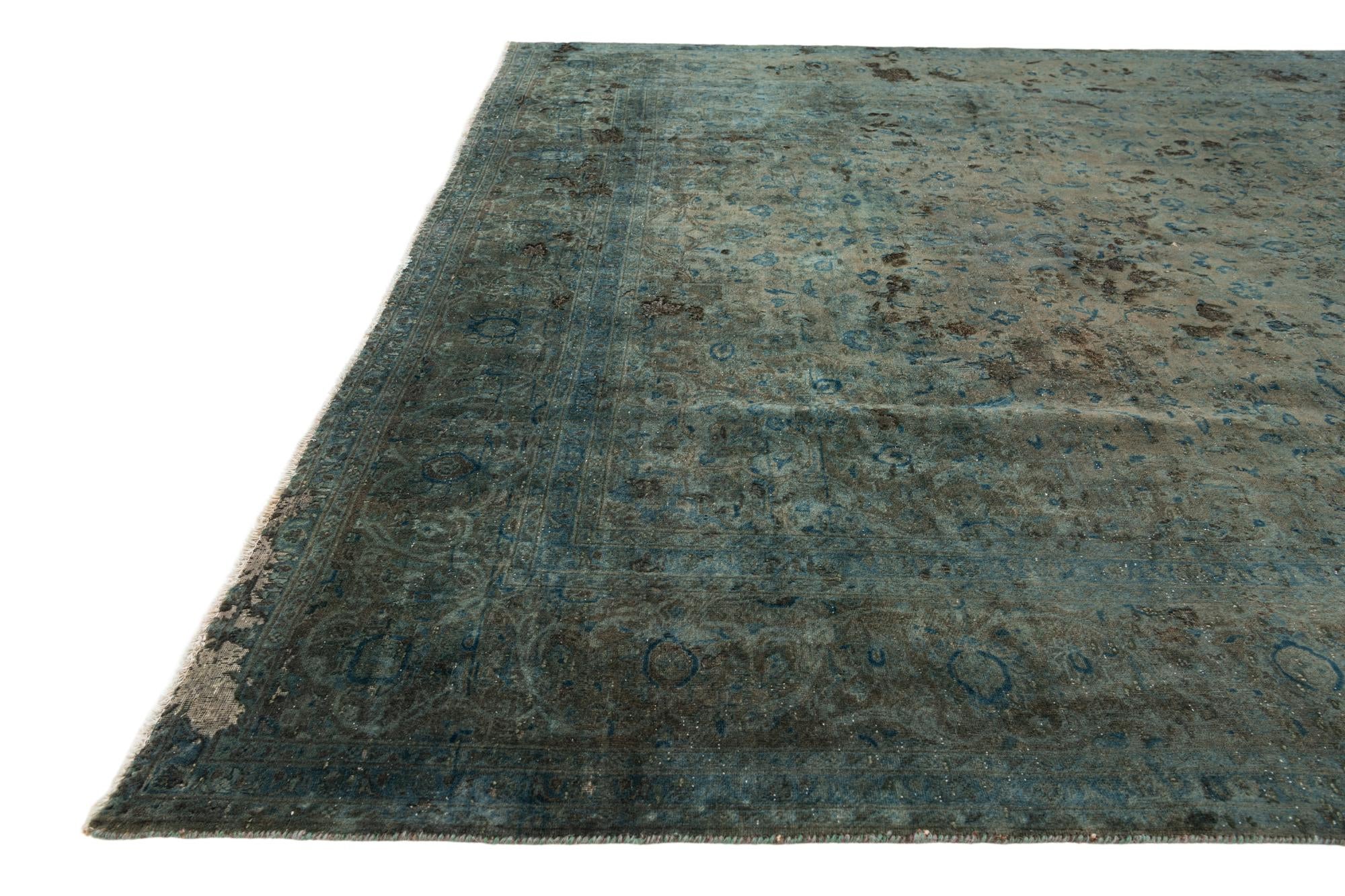 9' x 13' 6 Hand Knotted Ultra Vintage Persian Wool Rug