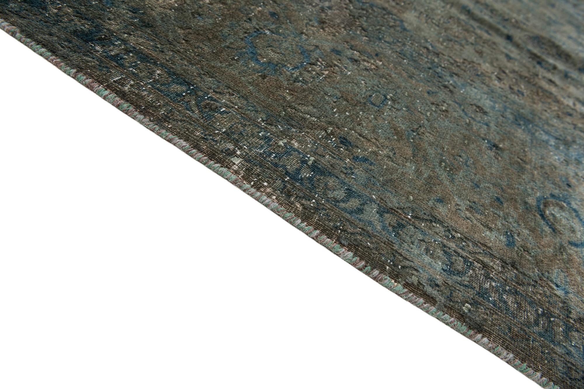 9' x 13' 6 Hand Knotted Ultra Vintage Persian Wool Rug