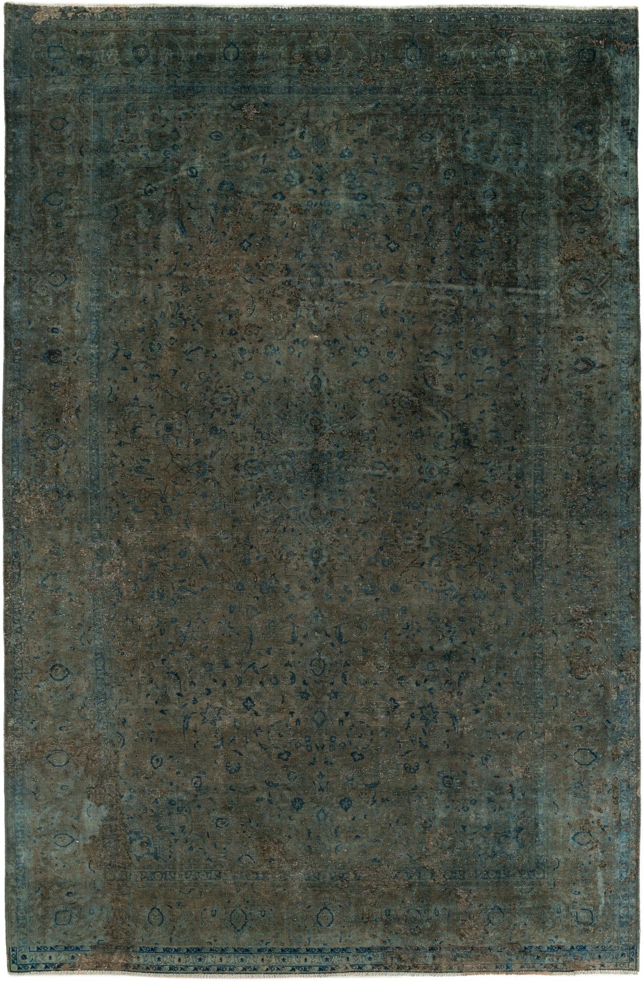 9' x 13' 6 Hand Knotted Ultra Vintage Persian Wool Rug
