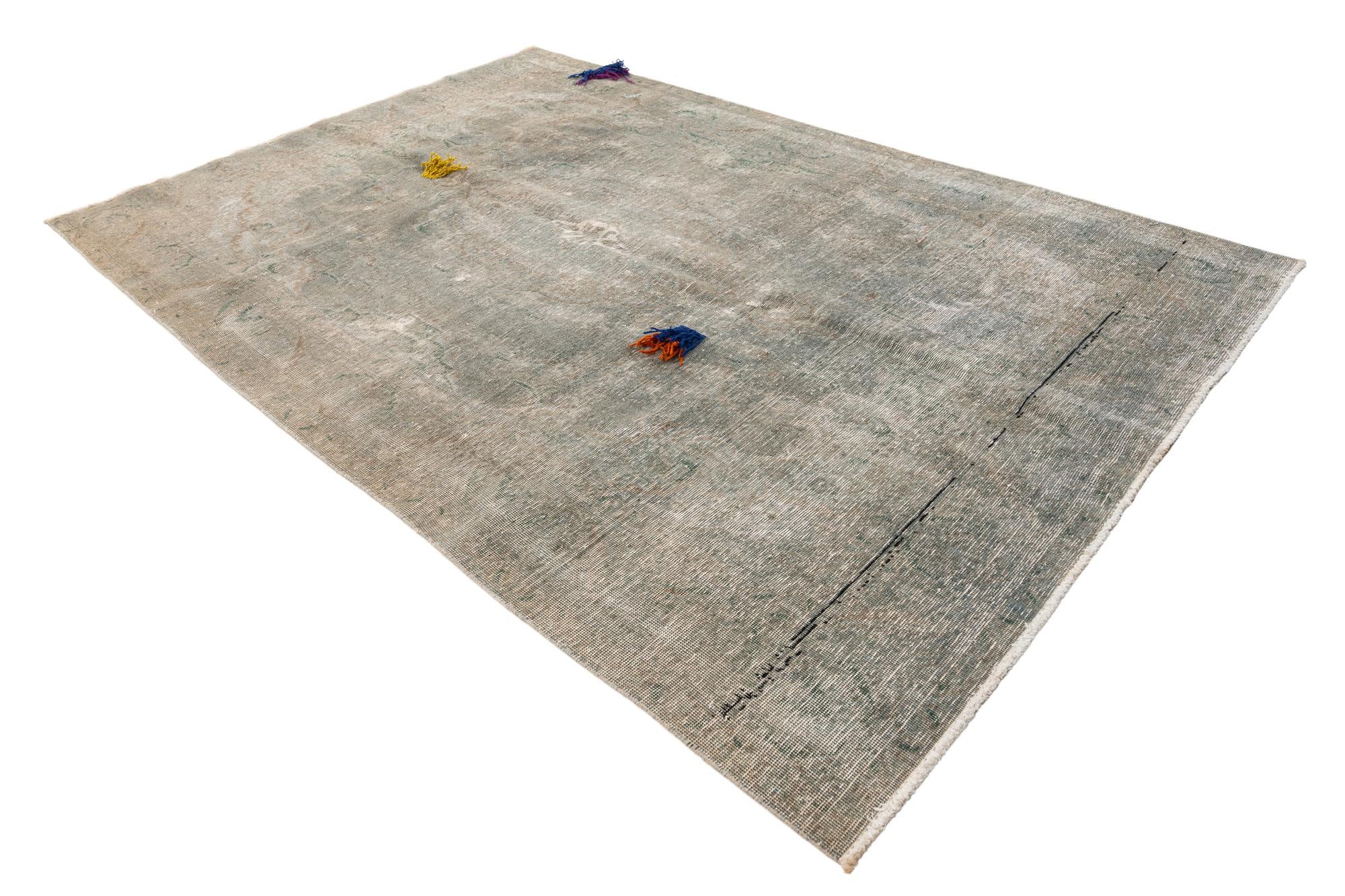 6' 1 x 9' 1 Hand Knotted Ultra Vintage Persian Wool Rug