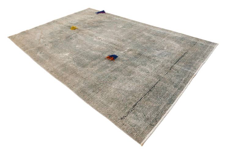 Detail image of 6' 1 x 9' 1 Hand Knotted Ultra Vintage Persian Wool Rug