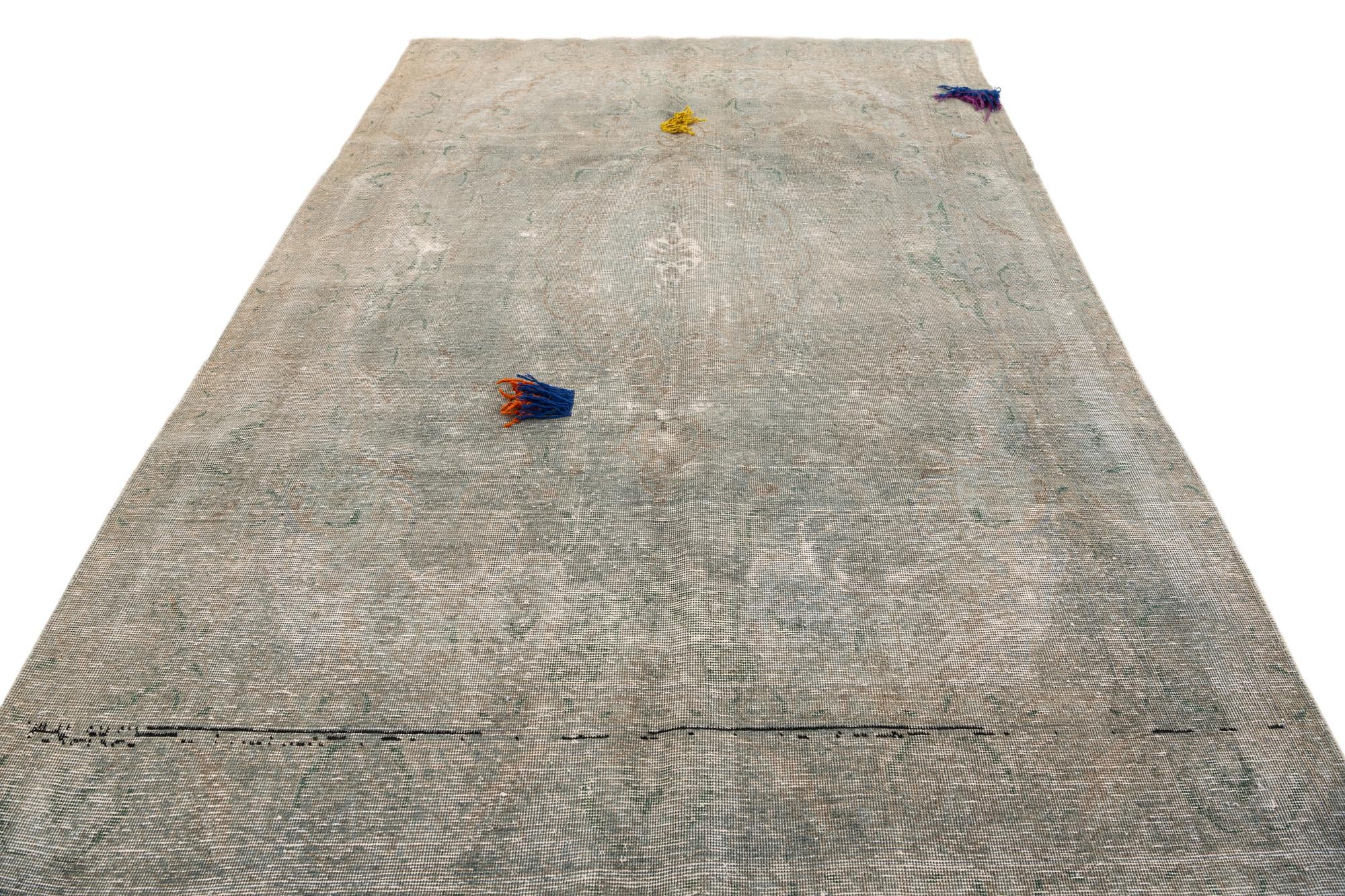 6' 1 x 9' 1 Hand Knotted Ultra Vintage Persian Wool Rug