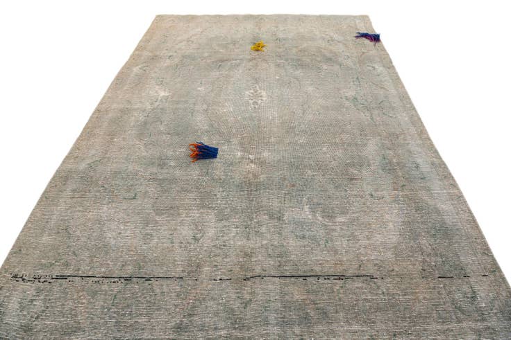 Detail image of 6' 1 x 9' 1 Hand Knotted Ultra Vintage Persian Wool Rug